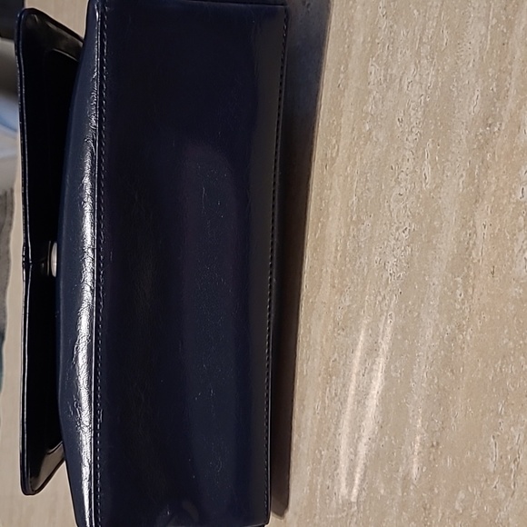 LIZ Claiborne Y2k Navy Blue Sholder Bag With magnetic Flap, EUC, Vegan Leather. - Picture 9 of 11